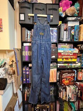 Vintage Washington Dee Cee Sanforized Denim Bib Overalls USA Made Workwear 34"